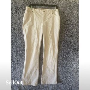 St. John's Bay Women's Beige Bootcut Corduroy Pants Size 10 Petites